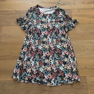 LOFT Floral Swing Dress with Sleeves